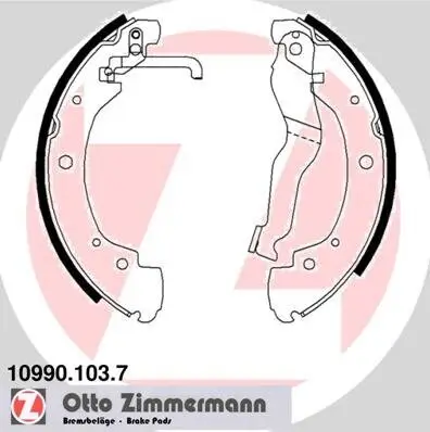 Bremsbackensatz Hinterachse ZIMMERMANN 10990.103.7 Bild Bremsbackensatz Hinterachse ZIMMERMANN 10990.103.7