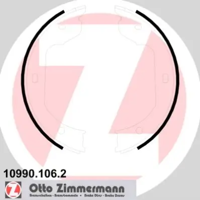 Bremsbackensatz, Feststellbremse Hinterachse ZIMMERMANN 10990.106.2 Bild Bremsbackensatz, Feststellbremse Hinterachse ZIMMERMANN 10990.106.2