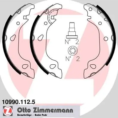 Bremsbackensatz Hinterachse ZIMMERMANN 10990.112.5
