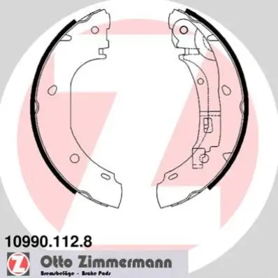 Bremsbackensatz Hinterachse ZIMMERMANN 10990.112.8 Bild Bremsbackensatz Hinterachse ZIMMERMANN 10990.112.8