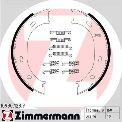 Bremsbackensatz, Feststellbremse ZIMMERMANN 10990.128.7 Bild Bremsbackensatz, Feststellbremse ZIMMERMANN 10990.128.7