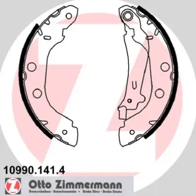 Bremsbackensatz Hinterachse ZIMMERMANN 10990.141.4 Bild Bremsbackensatz Hinterachse ZIMMERMANN 10990.141.4
