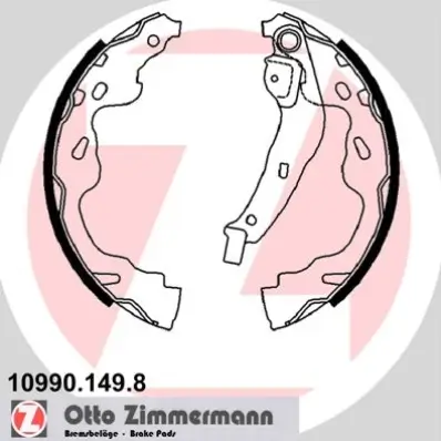 Bremsbackensatz Hinterachse ZIMMERMANN 10990.149.8 Bild Bremsbackensatz Hinterachse ZIMMERMANN 10990.149.8