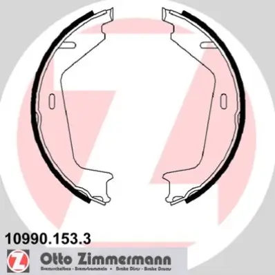 Bremsbackensatz, Feststellbremse Hinterachse ZIMMERMANN 10990.153.3