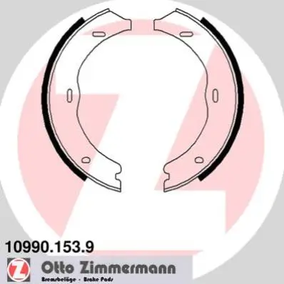 Bremsbackensatz, Feststellbremse Hinterachse ZIMMERMANN 10990.153.9 Bild Bremsbackensatz, Feststellbremse Hinterachse ZIMMERMANN 10990.153.9