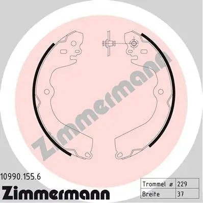 Bremsbackensatz, Feststellbremse Hinterachse ZIMMERMANN 10990.155.6 Bild Bremsbackensatz, Feststellbremse Hinterachse ZIMMERMANN 10990.155.6