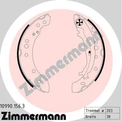 Bremsbackensatz ZIMMERMANN 10990.156.3