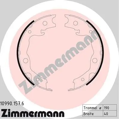 Bremsbackensatz, Feststellbremse Hinterachse ZIMMERMANN 10990.157.6 Bild Bremsbackensatz, Feststellbremse Hinterachse ZIMMERMANN 10990.157.6