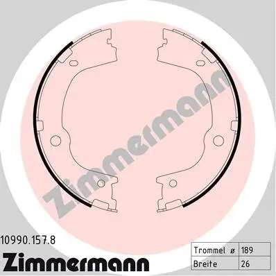 Bremsbackensatz, Feststellbremse Hinterachse ZIMMERMANN 10990.157.8 Bild Bremsbackensatz, Feststellbremse Hinterachse ZIMMERMANN 10990.157.8