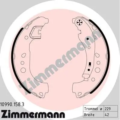 Bremsbackensatz ZIMMERMANN 10990.158.3