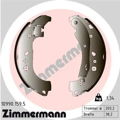 Bremsbackensatz Hinterachse ZIMMERMANN 10990.159.5
