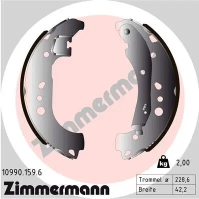 Bremsbackensatz ZIMMERMANN 10990.159.6