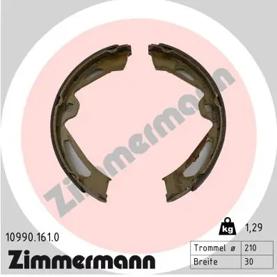Bremsbackensatz Hinterachse ZIMMERMANN 10990.161.0 Bild Bremsbackensatz Hinterachse ZIMMERMANN 10990.161.0