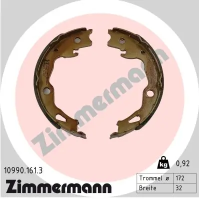 Bremsbackensatz Hinterachse ZIMMERMANN 10990.161.3