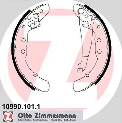 Bremsbackensatz Hinterachse ZIMMERMANN 10990.101.1 Bild Bremsbackensatz Hinterachse ZIMMERMANN 10990.101.1
