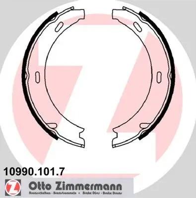 Bremsbackensatz, Feststellbremse Hinterachse ZIMMERMANN 10990.101.7 Bild Bremsbackensatz, Feststellbremse Hinterachse ZIMMERMANN 10990.101.7