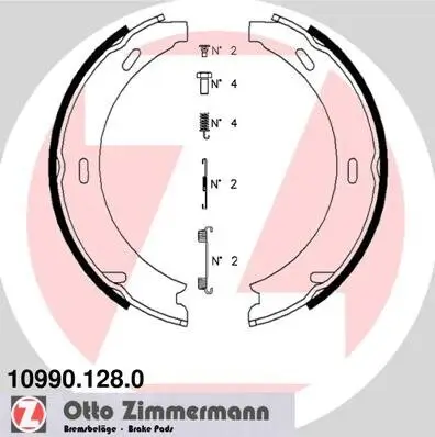 Bremsbackensatz, Feststellbremse Hinterachse ZIMMERMANN 10990.128.0