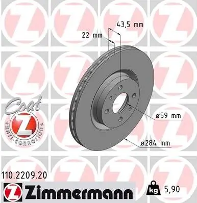 Bremsscheibe ZIMMERMANN 110.2209.20