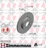 Bremsscheibe Hinterachse ZIMMERMANN 110.2219.20