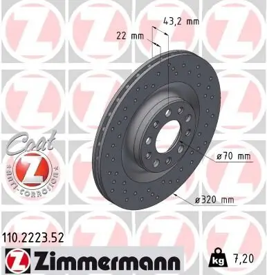 Bremsscheibe Hinterachse ZIMMERMANN 110.2223.52