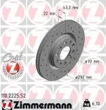 Bremsscheibe Hinterachse ZIMMERMANN 110.2225.52