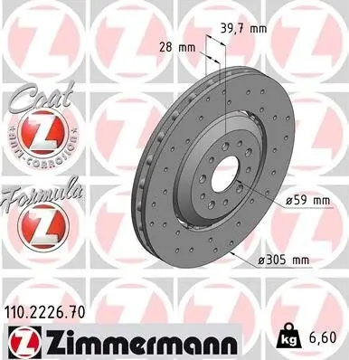 Bremsscheibe Vorderachse ZIMMERMANN 110.2226.70