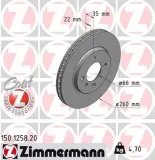 Bremsscheibe Vorderachse ZIMMERMANN 150.1258.20