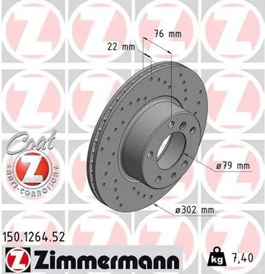 Bremsscheibe ZIMMERMANN 150.1264.52