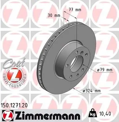 Bremsscheibe Vorderachse ZIMMERMANN 150.1271.20