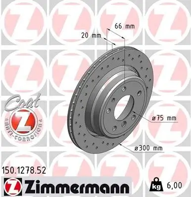 Bremsscheibe ZIMMERMANN 150.1278.52