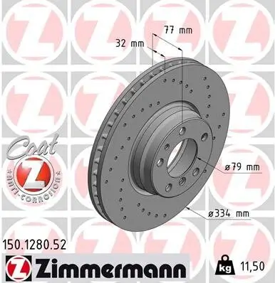 Bremsscheibe Vorderachse ZIMMERMANN 150.1280.52