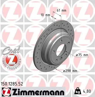 Bremsscheibe ZIMMERMANN 150.1285.52