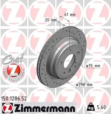 Bremsscheibe ZIMMERMANN 150.1286.52