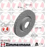 Bremsscheibe Vorderachse rechts ZIMMERMANN 150.1291.52