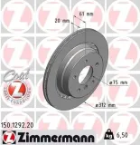 Bremsscheibe Hinterachse links ZIMMERMANN 150.1292.20