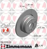 Bremsscheibe Hinterachse ZIMMERMANN 150.1299.20