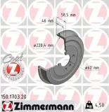 Bremstrommel Hinterachse ZIMMERMANN 150.1703.20