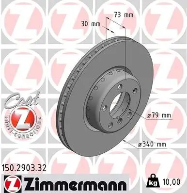 Bremsscheibe Vorderachse ZIMMERMANN 150.2903.32 Bild Bremsscheibe Vorderachse ZIMMERMANN 150.2903.32