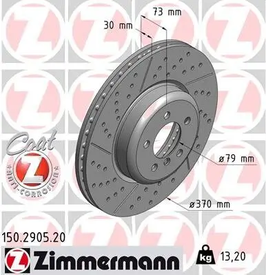 Bremsscheibe ZIMMERMANN 150.2905.20