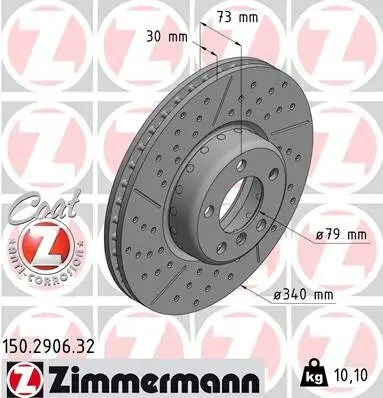 Bremsscheibe ZIMMERMANN 150.2906.32