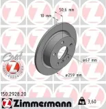 Bremsscheibe Hinterachse ZIMMERMANN 150.2928.20