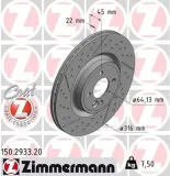 Bremsscheibe ZIMMERMANN 150.2933.20