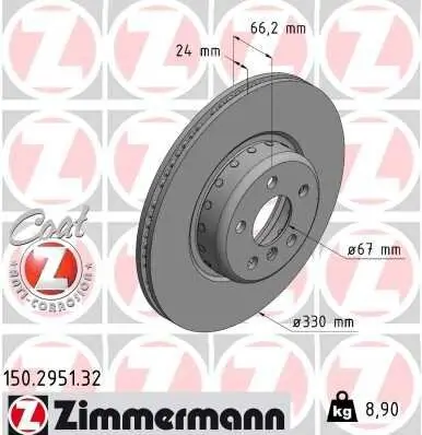 Bremsscheibe ZIMMERMANN 150.2951.32 Bild Bremsscheibe ZIMMERMANN 150.2951.32