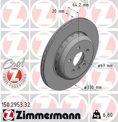 Bremsscheibe ZIMMERMANN 150.2953.32