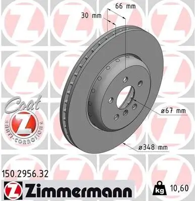 Bremsscheibe Vorderachse ZIMMERMANN 150.2956.32 Bild Bremsscheibe Vorderachse ZIMMERMANN 150.2956.32