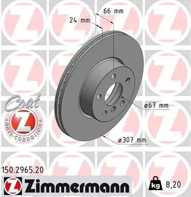 Bremsscheibe Vorderachse ZIMMERMANN 150.2965.20