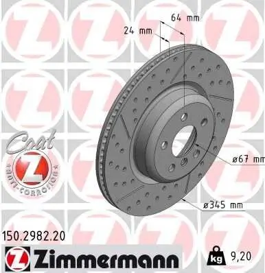 Bremsscheibe ZIMMERMANN 150.2982.20 Bild Bremsscheibe ZIMMERMANN 150.2982.20