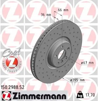 Bremsscheibe Vorderachse ZIMMERMANN 150.2988.52
