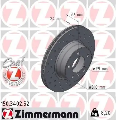 Bremsscheibe Vorderachse ZIMMERMANN 150.3402.52