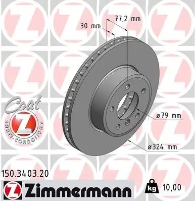 Bremsscheibe Vorderachse ZIMMERMANN 150.3403.20